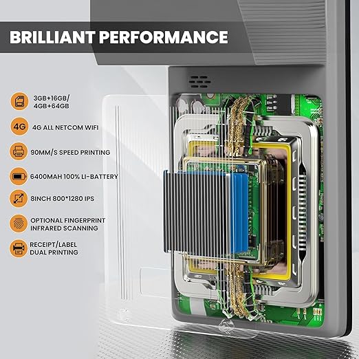Android POS Billing Machine, Electronic Terminal (8 inch Screen)