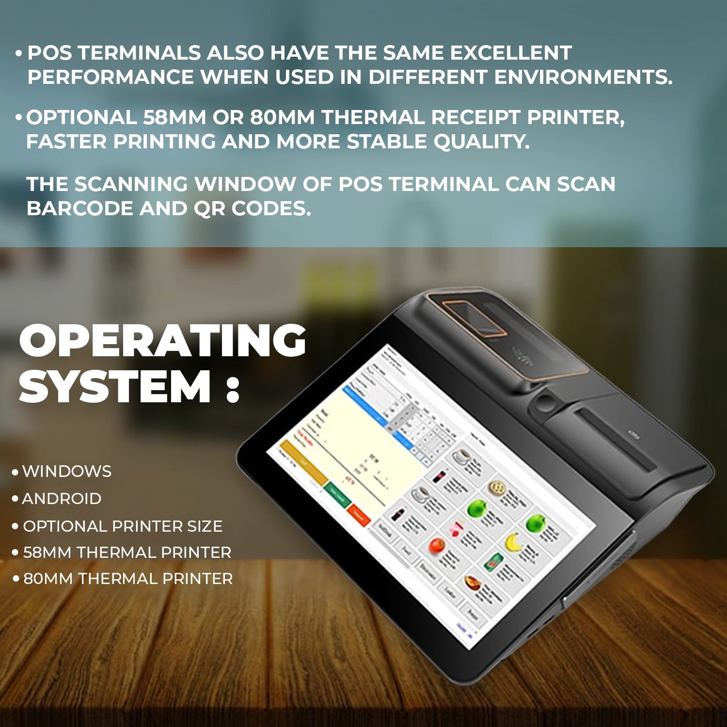 1.6” All-in-One Windows POS Machine with 80mm Printer & Billing Software