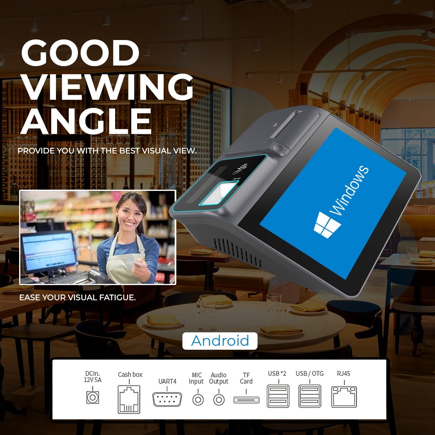 1.6” All-in-One Windows POS Machine with 80mm Printer & Billing Software
