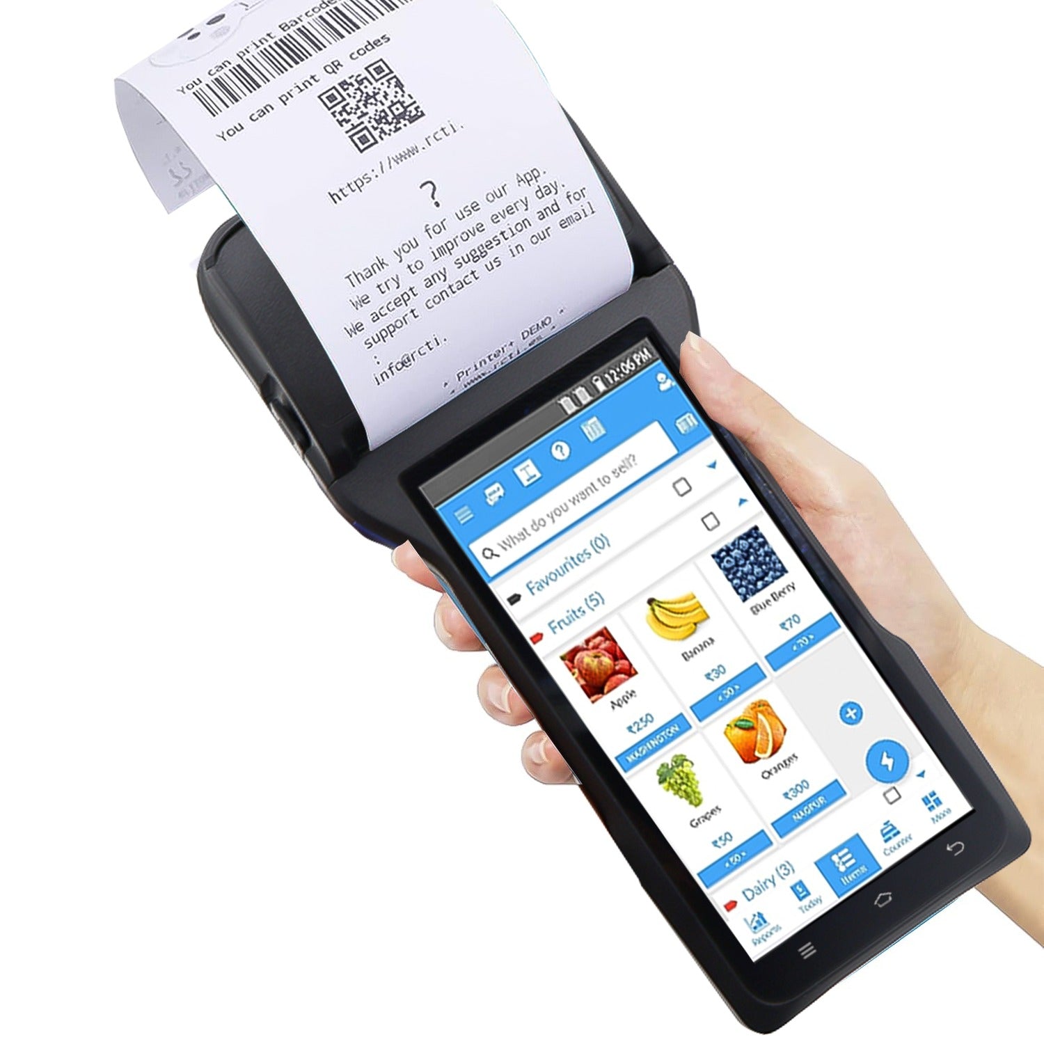 Handheld POS Machine with 80mm Thermal Printer & Android Touch Screen