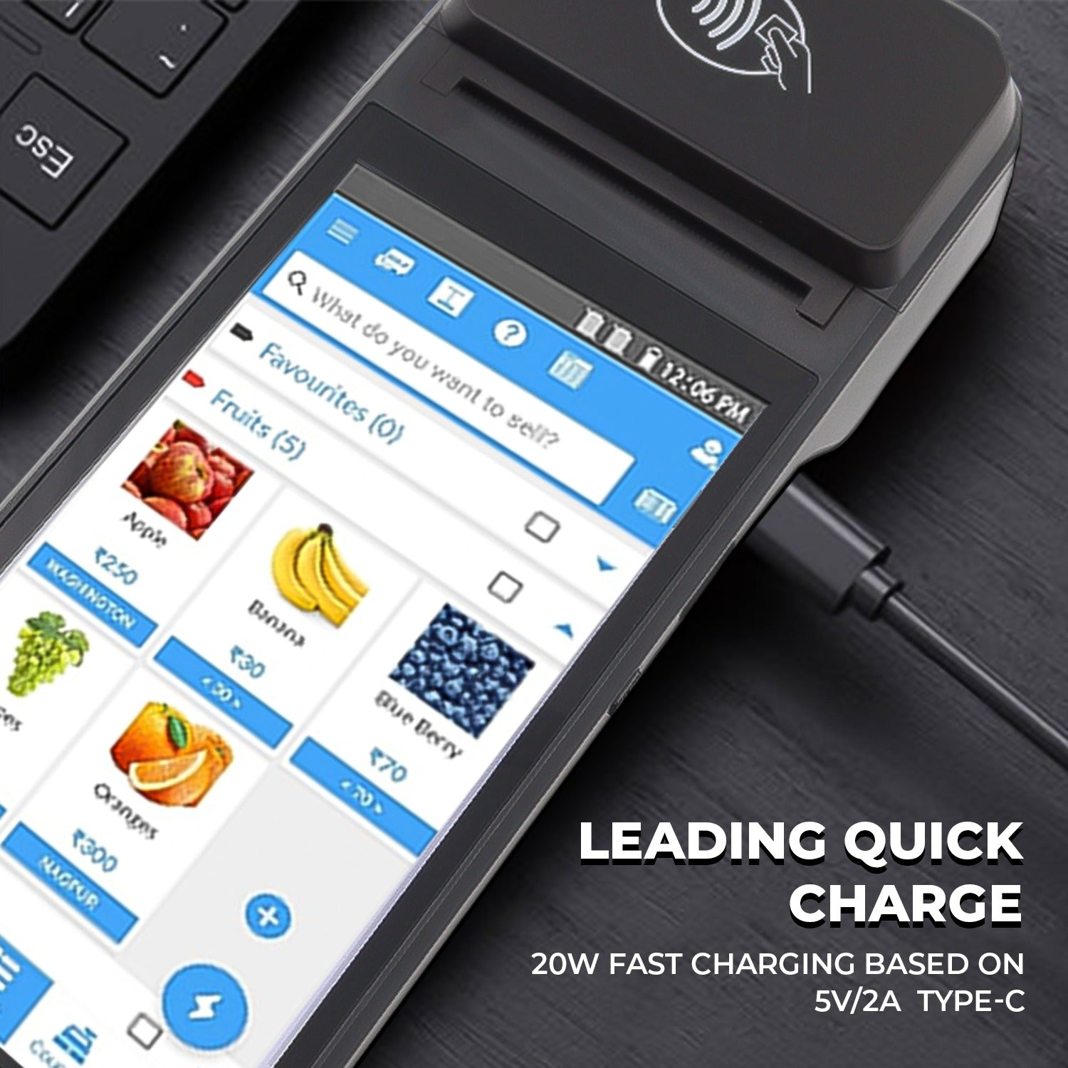 Handheld POS Machine with 58mm Thermal Printer & Android Touch Screen