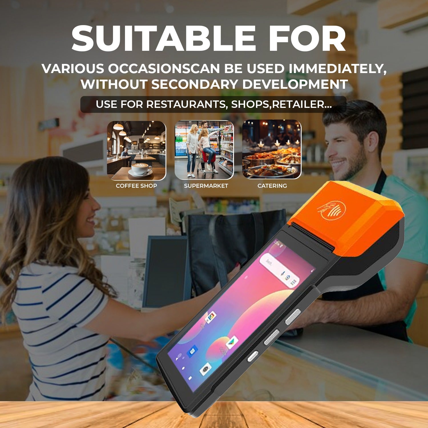 Handheld Touch POS Machine | Free Billing Software & Thermal Printer