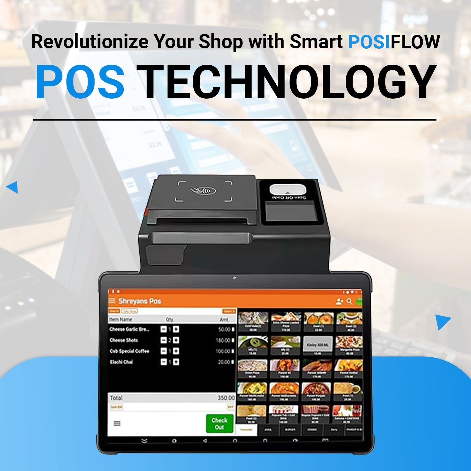 11-Inch Android POS Machine – All-in-One Billing System for Retail & Restaurants
