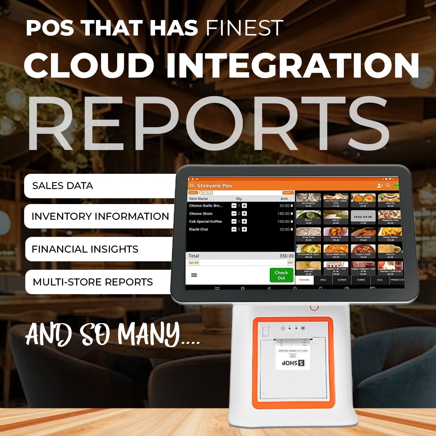 15.6 Inch Touch POS Machine with Free Billing Software & 80mm Printer ( 1 Year Warranty)