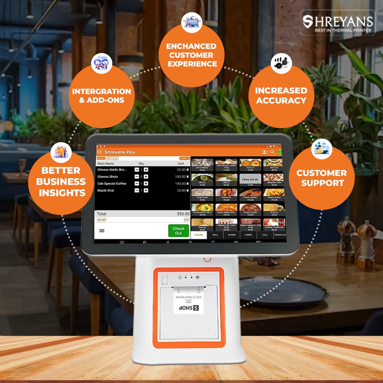 15.6 Inch Touch POS Machine with Free Billing Software & 80mm Printer ( 1 Year Warranty)