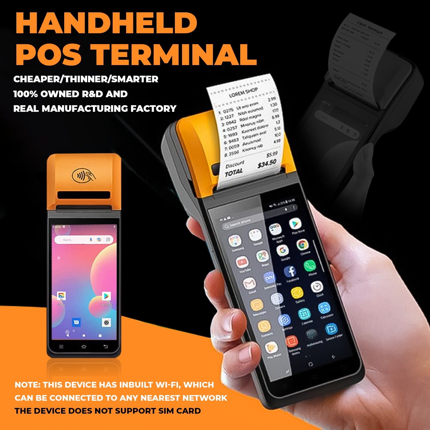 Handheld Touch POS Machine | Free Billing Software & Thermal Printer